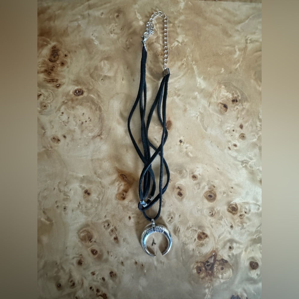 Boho crescent moon choker necklace